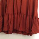 ZARA  RUFFLE MIDI V-NECK SLEEVELESS TERRA COTTA ORANGE SMOCKED TIERED FLOWY DRESS Photo 5