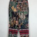 ZARA  Tropical Printed Crop Satin Straight High Waist Trousers Pants Small Photo 2