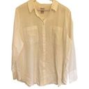 Chico's Chico’s White texture long sleeve button down women’s XL size 16/18 blouse caree Photo 0