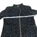 Anne Klein Black Velvet Leopard Print Zip Up Gold Hardware Jacket Blazer Size M Photo 9