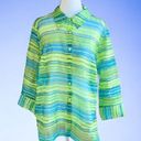 kim rogers  button front colorful lightweight collared quarter sleeve top  2X Photo 6