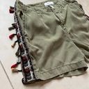 ZARA  Green Woven Embroidered Tassel Shorts Size 4 Photo 2