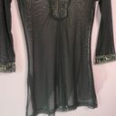 Vintage Gadzooks Black Mesh Beaded V Photo 8