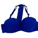 Cacique Lane Bryant  Swim Bikini Top Blue Build in Bandeau Bra 36DD Photo 1