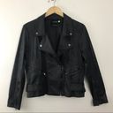 Lysse Dark Brown Vegan Faux Suede leather stretch Moto motorcycle jacket women M Photo 14