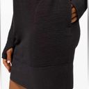 Lululemon NWT  Call for Cozy Dress Size 4 Black Oversized Thumb Hole Stretch Photo 1