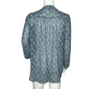 Banana Republic  Shirt Womens Small Blue Geometric Blouse Button Front Sheer Work Photo 3