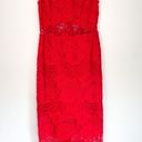 Alexis Red Floral Lace Crochet Midi Dress Photo 2