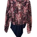 ZARA  Floral Paisley Print Ruffled bodysuit Size Large Photo 7