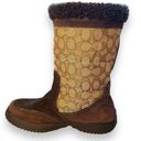 Coach Ret $199  Sherman Sig Chestnut/Khaki Signature Suede Fur Lined Boot Sz 7.5 Photo 4