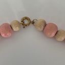 Madewell Tan and Pink Wooden Beaded Necklace Photo 3