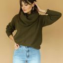 Harper NWT  Lane Gouti Cowl Neck Off Shoulder Green Sweater Size 2XL Photo 0