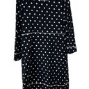 Lands'End  Swim Coverup Dress Size S Jersey Quick Dry 3/4 Sleeve Black White Dot Photo 1