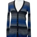 Vince  Cashmere Blend V Neck Cardigan Button Closure Womens Small Pockets Striped Photo 0