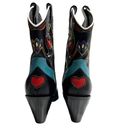 Polo  Ralph Lauren Blue Leather Western Cowboy Boots  Heart Teal multi vachetti 6 Photo 1