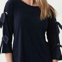 Joseph Ribkoff  220126 Navy Tie Sleeve Top Photo 0