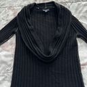 Banana Republic Luxury Cashmere Blend Black Wool Cashmere Deep Cowl Neck Cable Knit Sweater, size S Photo 10