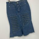 Vintage Y2K Midi Denim Skirt Size Medium Grunge Streetwear Early 2000s Blue Photo 2