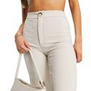 Stradivarius NWT  Beige Ribbed Tailered Wide Leg Pants - Size 8 Photo 4