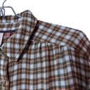 Pilcro  relaxed tattersall plaid button up down shirt women's small boyfriend fit Photo 3