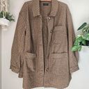 Lane Bryant  Brushed Faux-Wool Jacket Retro Houndstooth Plaid Size 16 Photo 6