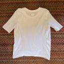 Athleta  WHITE RIBBED BASIC ATHLETIC TEE Photo 2