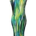 Summer Haze green and blue water color strapless tube dress Size M Photo 1