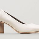 COS  Cream Leather Round Toe Wooden Heel Pumps Photo 6