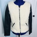 American Eagle  Black Faux Leather & Sherpa Jacket Small Photo 2