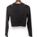 All In Motion Womens XS Cropped Long Sleeve Athletic Workout Gym Top Black NWOT Photo 2