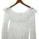 For Love & Lemons Claudia Off Shoulder Tulle Dress Sheer Embroidered Daisy Small White Photo 8