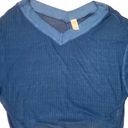 We The Free  waffle knit lightweight top domain sleeves blue crop top size small Photo 6