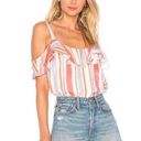 L'Academie NWT L’ACADEMIE STRIPED OFF SHOULDER RUFFLE BLOUSE Photo 0