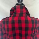 Christopher & Banks  Buffalo Plaid Cropped Womens Blazer Size Small Red Black Photo 8