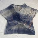 Venus  M Medium Cold Shoulder Blue Tie Dye V Neck Photo 0