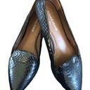 Donald Pliner Donald J Pliner ANCA Black Snake Faux Leather Flats Loafer Shoe 8.5M Pointy Toe Photo 0