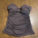 Bleu Rod Beattie  draped ring me up black bandini swim top 6 NWT Photo 0