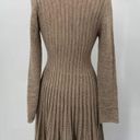 Beretti Open Front Duster Cardigan Wool Blend Sweater Buckle Taupe Womens Medium Tan Photo 6