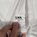 LNA  Hoodie Women Small Bright White Shoulder Cut Out Lion Oversized Cropped Photo 8