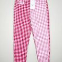 Daisy Street  Womens Mom Jeans Two-Tone Gingham High Rise Red and Pink Size EU 36 Photo 0