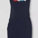 Isabel Maternity 𝅺NWT  Womens Dress XS Mama Tank Sleeveless Navy Blue Ruched Photo 0