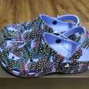 Crocs Purple Butterfly Print Clogs Mules Sandals Shoes New Photo 0