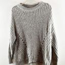 American Eagle Crewneck Pullover Chunky Ribbed Sweater Gray Medium Photo 6