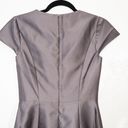 Alfred Sung NWT  Caviar Gray Cap Sleeve V-Neck Satin Gown Size 0 Photo 8