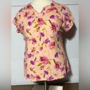 Denim & Co  1X women’s floral top. Peach purple & green. 27” length 23” p/p Photo 6