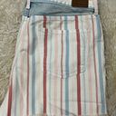 American Eagle  Mom Shorts Vintage Wash Striped Raw Hem 14 Photo 2