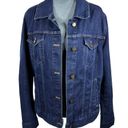 Patagonia  Trucker Jean Jacket Women's Large Blue Dark Wash Stretch Denim Grunge Photo 1