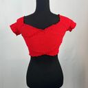 Ambiance Apparel Red Crop Top Photo 1