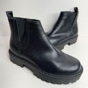 Zodiac  Ankle Booties Size 5 Black Chunky Sole Block Heel Faux Leather Boots Photo 5