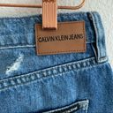 Calvin Klein Jeans  Distressed Zip-Front High-Rise Denim Skirt Exposed Zip 26 Photo 6